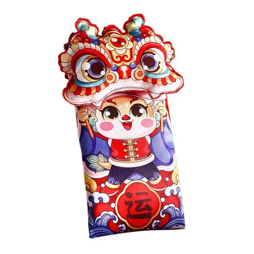 SM SunniMix Red Packets Chinese New Year Red Envelopes Wishes Greeting Card Envelopes Lucky Money Hong Bao for Graduation Spring Festival, Open Eyes 13x22cm