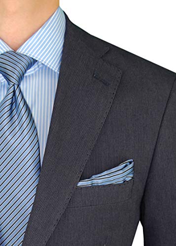 DTI BB Signature Italian Men's Two Button Suit Set 2 Piece Trim Fit Jacket Pant2