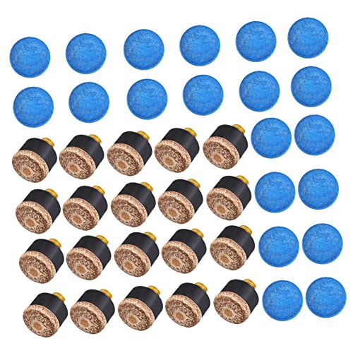 BIUDECO 40Pcs Pool Tips Replacement Kit Screw Leather Tips Single Tips for Billiards for Beginners Professionals