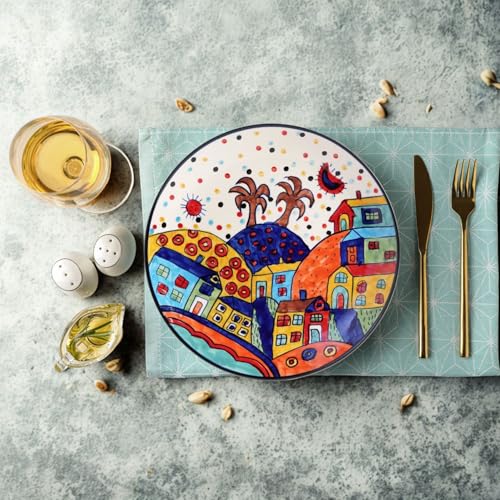 Image of Freakway Hut Handcrafted Ceramic Dinner Plates, 7 Inches, 6 Pieces