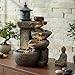 Produktbild Arnusa Springbrunnen BK851 Wasserfall mit Beleuchtung Gartenbrunnen Zimmerbrunnen Kaskade Brunnen Terrassenbrunnen Dekoration, Braun Grau, 50x30 cm