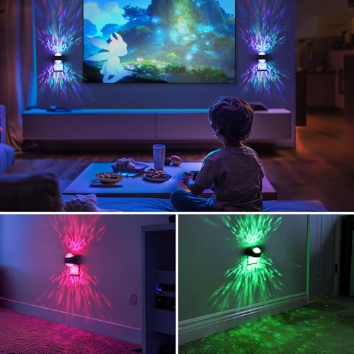 Image of Night Lights Plug into Wall, Star Projector for Bedroom, Night Light Projector for Kids, 9-Color RGB Galaxy Nightlight with Dusk to Dawn Sensor for Bathroom, Home Gaming Room Decor, Home Decor