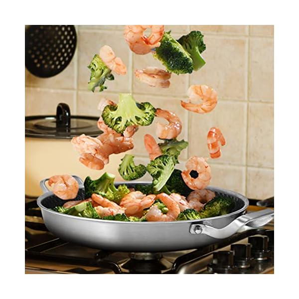 Vinchef Nonstick Skillet with Lid 13 Inch Stainless Steel Pan, PFOA Free, Dishwasher and Oven Safe Cookware, Cooking Pan for Induction Compatible - Image 7