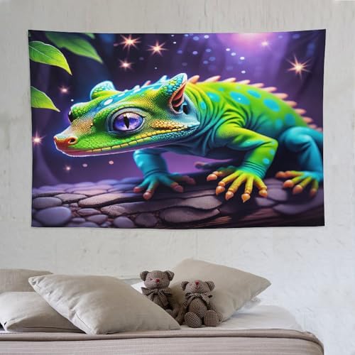 Tapisserie caméléon pour habiller un mur vide avec un grand tissu décoratif