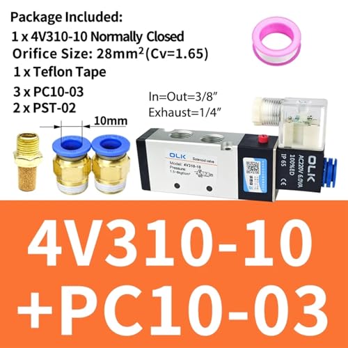 Électrovanne 4V310-10 DC12V à commutation rapide pour air comprimé - 3