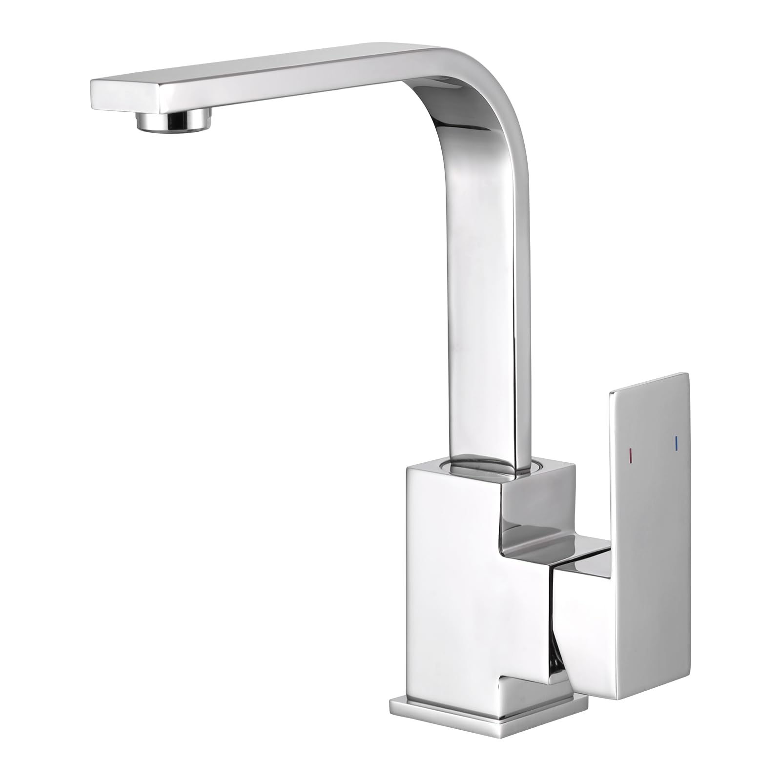 Robinet de cuisine haute pression en acier inoxydable, pivotant à 360°, mitigeur d'évier, mitigeur, chromé (Chrom)