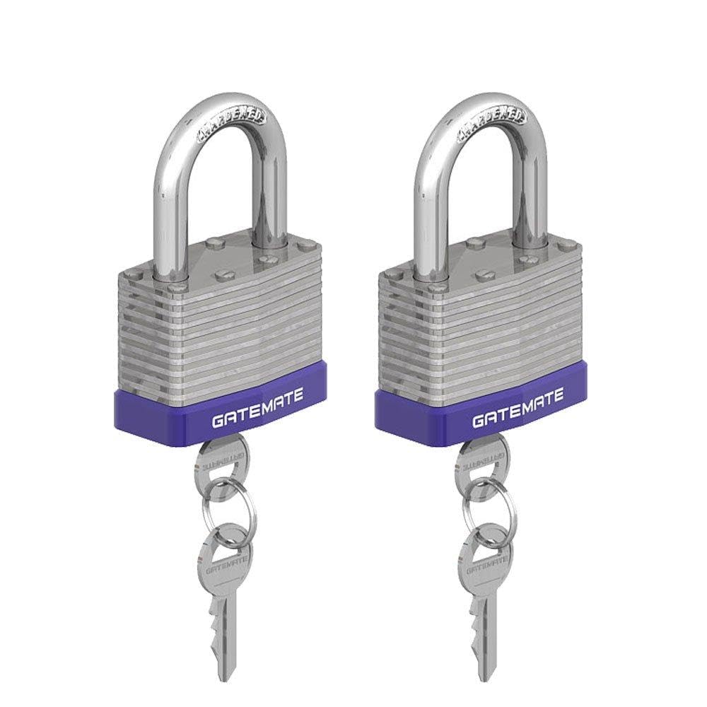 Gatemate Laminated Steel Padlocks - Chrome Shackle - 40mm - Pack of 2