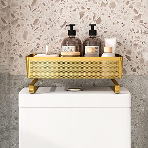 Étagère de rangement au-dessus des toilettes support doré élégant