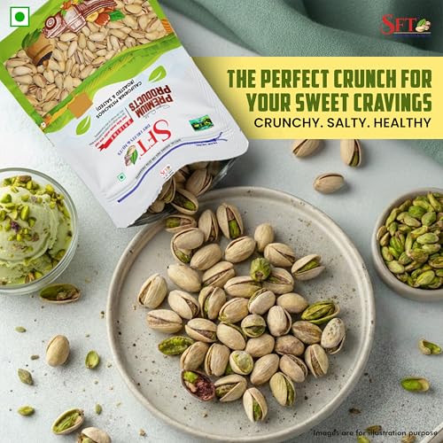 Image of SFT Premium Californian Roasted & Salted Pistachios 500g | Pista Dry Fruit | Rich In Protein, Phosphorus | Dietary Fibre, Premium Nuts & Dry Fruits | Shelled Nuts, Crunchy | Delicious Healthy Snack