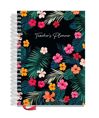 Teacher Planner 2024-2025 by Pirongs A4 6 Lesson - Tropical floral