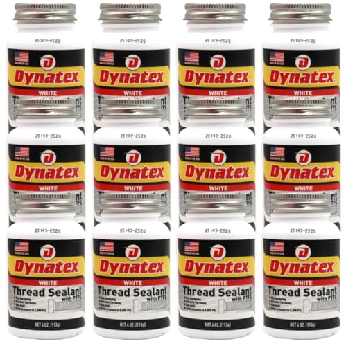 Image of Dynatex Thread Sealant with PTFE 4 oz Bottle (12 Pack) | Non-Toxic, Non-Drying, Leak-Proof Seal, No Lead /Graphite, Ideal for Pipe Fittings