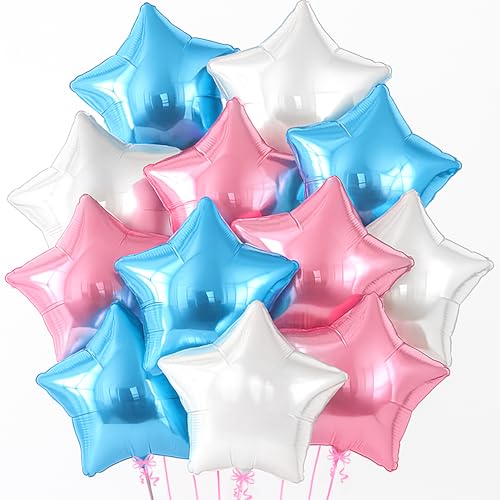Ballons en aluminium bleu blanc rose de 45,7 cm pour kit décoration