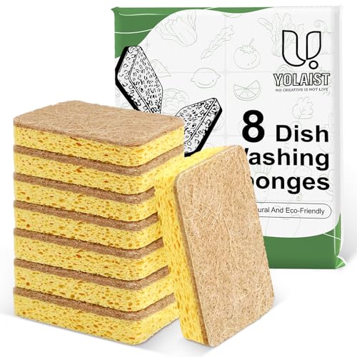 8 Pack Eco Sponge Washing up Compostable Kitchen Dish Sponge...