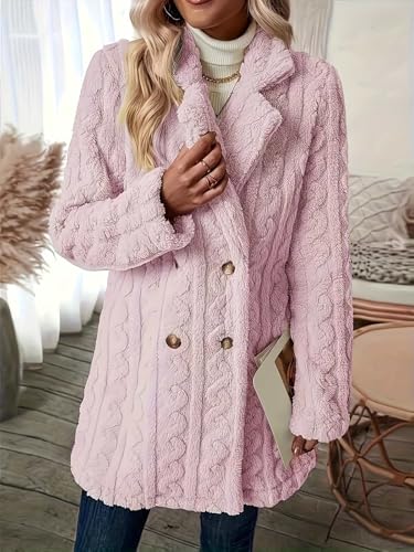 Women's Fall Winter Fuzzy Fleece Jackets Lapel Open Front Long Teddy Cardigan Coat Warm Faux Fur Sherpa Outerwear2