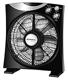 Dispone de temporizador Mondial - Ventilador de suelo con 5 aspas (CA04), Potencia: 40 W, Gran caudal de aire, Dispone de temporizador, Funcionamiento de hasta 12.000 horas seguidas, Incluye interruptor: ON/OFF, Color: Negro