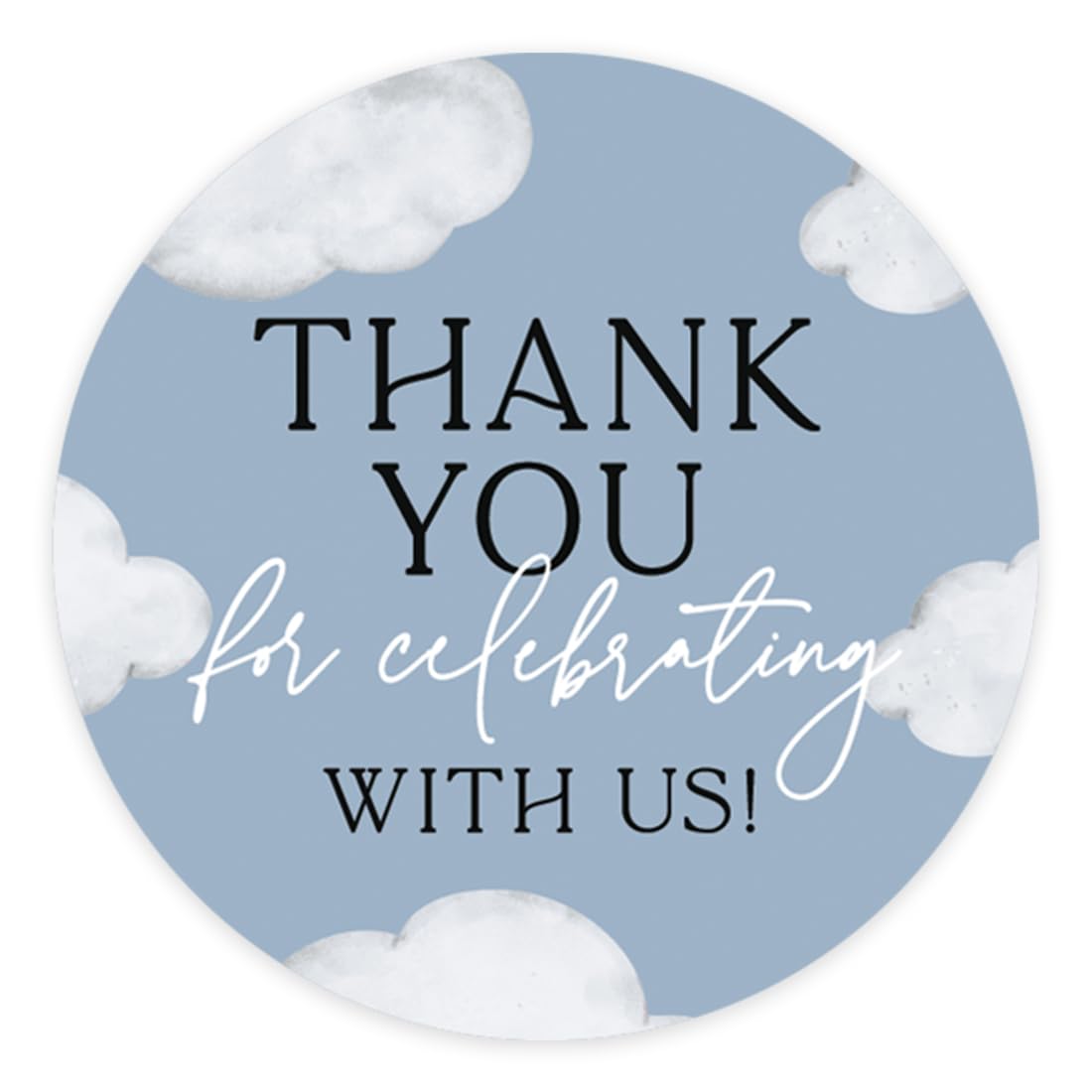 Sticker baby shower bleu poussiéreux Andaz Press lot de 40 autocollants 5cm