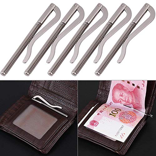 Preisvergleich Produktbild HEEPDD 5 Stücke Brieftasche Klammer, 80mm Frühling Kreditkarte Visitenkartenhalter Geld Papier Schlank Clips für Bifold Leder Geldbörse
