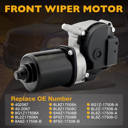 Image of Upgraded Front Windshield Wiper Motor Compatible with 2008-2014 Ford, Lincoln & Mercury Models, F-150 Explorer Escape Focus Mustang Taurus Expedition Flex MKS Navigator, Replace 402067 8G1Z17508A