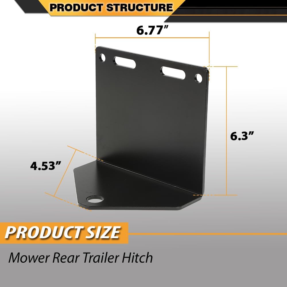 CNNELL 6" Drop Down Hitch Rear Hitch Bracket Universal Fit Many Zero Turn Mowers Compatible with 3", 4", 5" and 6" Mounting Hole Centers Heavy Duty Steel