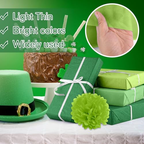 Bouiexye 60 Blätter Grün Seidenpapier für Geschenktüten 50 x 37cm Seidenpapier Bulk Weihnachten seidenpapier verpackungsmaterial für Geschenkpapier Füller Blumen Geburtsta Hochzeit Dekor