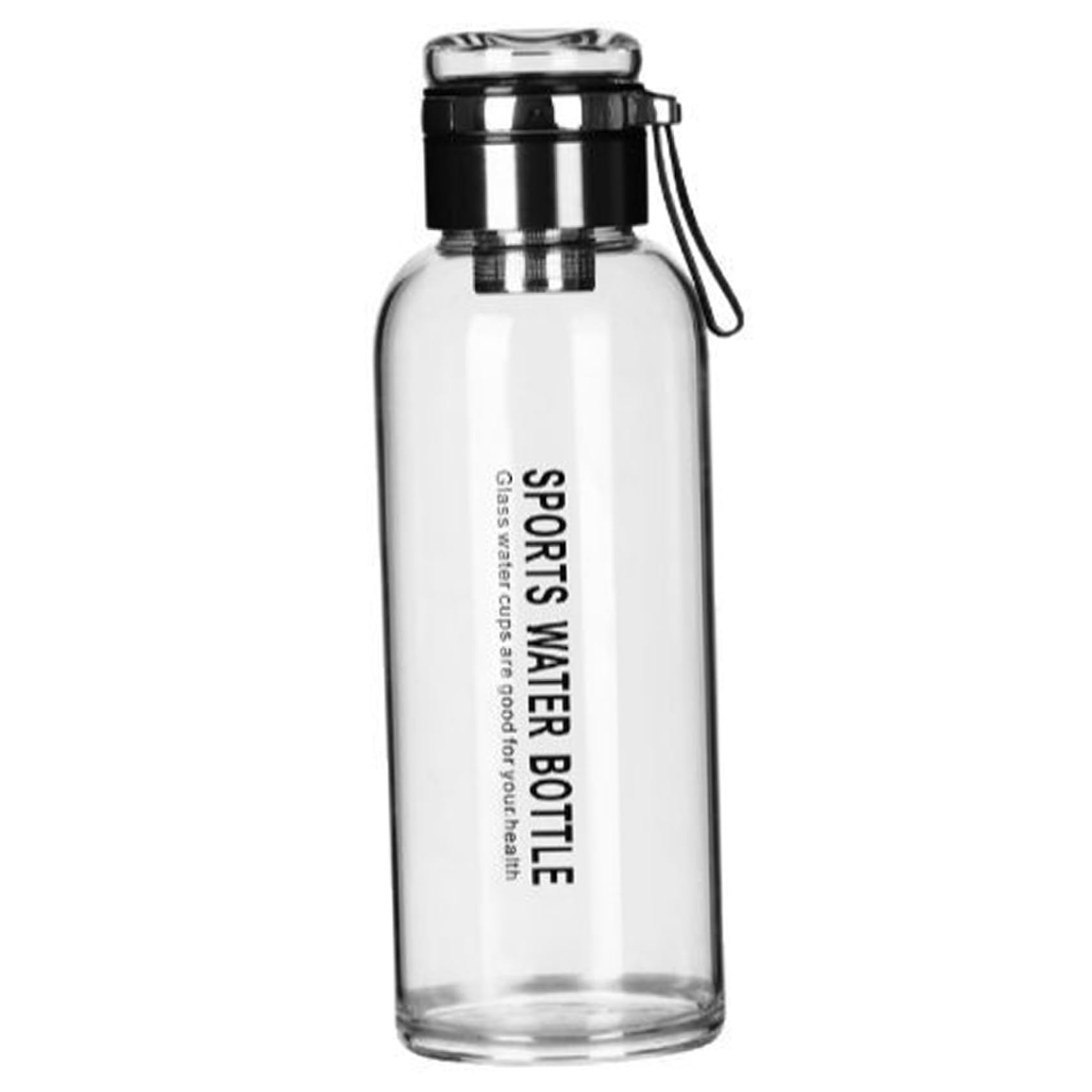 Borraccia in vetro borosilicato, bottiglie d'acqua infrangibili da 2 litri con doppio coperchio e infusore per il tè, borraccia in vetro con borsa per il trasporto per esterni, ufficio, palestra