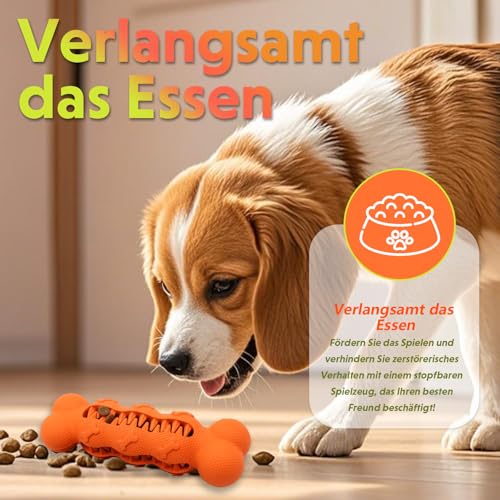 LaRoo Füllbares Hundespielzeug,Kann Mit Leckerlis Gefüllt Werden, Kauspielzeug für Hund Welpen, Naturkautschuk Kauknochen, Zahnpflege und Langsames Fressen -Für Kleine Hunde