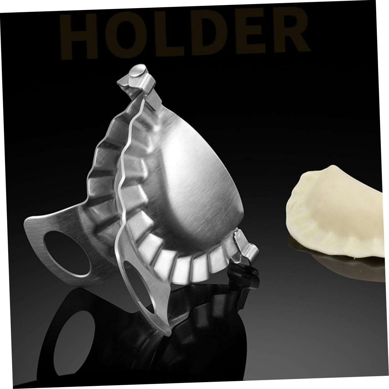 BRIGHTFUFU Stainless Steel Dumpling Maker Large Creative Dough Press Tool for Effortless Dumpling Empanada Ravioli Making Easy to Clean Crimped Design for Professional Finish Home Kitchen