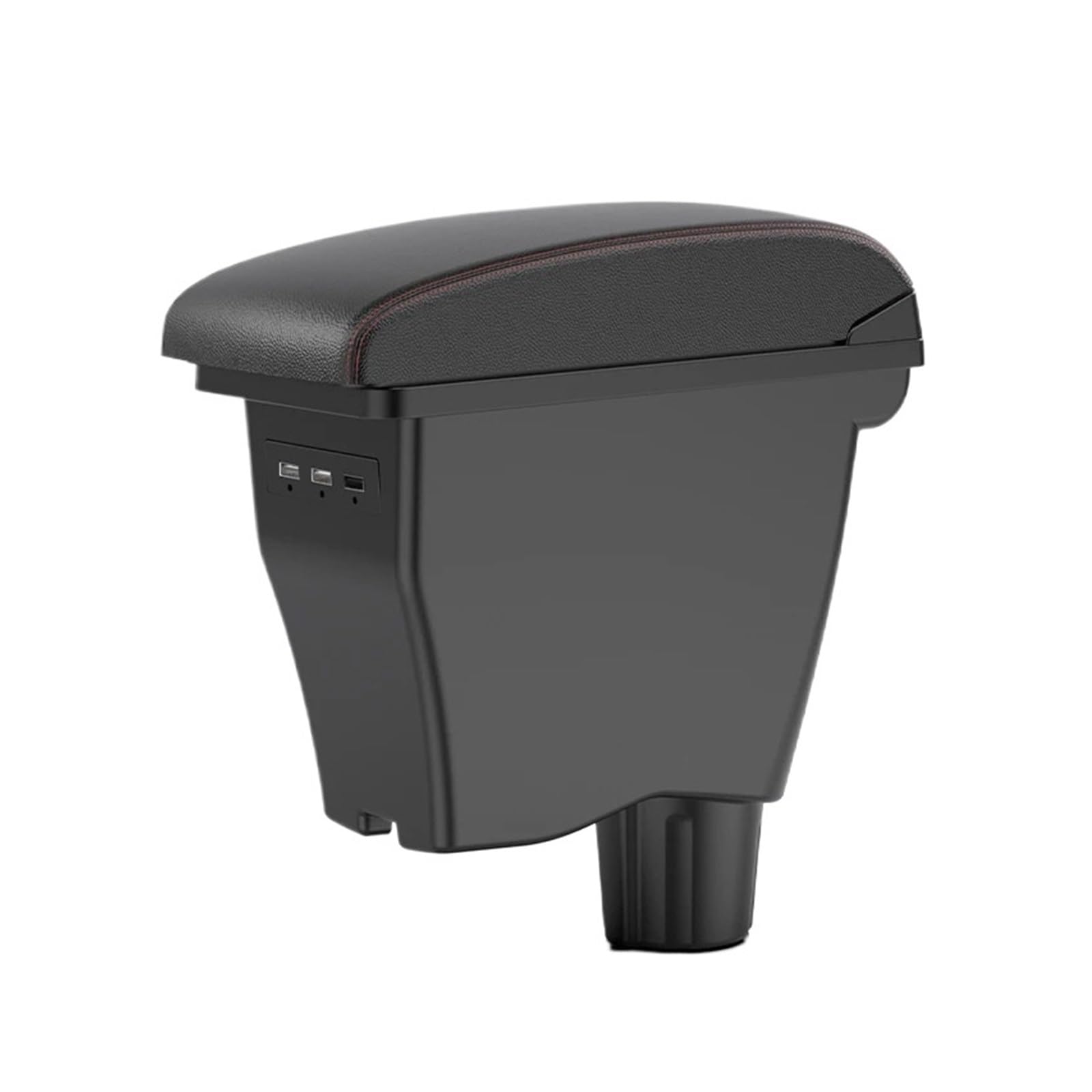 UMDJJU For Smart For Fortwo For For 453 Armrest Car Box Retrofit Parts Interior Storage Car Centre Console Armrest Box(B1 Black red leather)