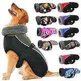 IECOii Extra Warm Reflective Adjustable Dog Jacket - Fleece Turtleneck Dog Jacket for Cold Weather Soft Winter Coat for Small, Medium & Extra Large Dogs