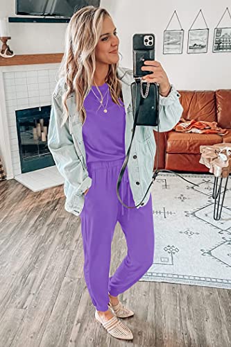 PRETTYGARDEN Women's Two Piece Sets 2025 Summer Spring Jogger Pants Travel Vacation Lounge Outfits Airplane Matching Clothes