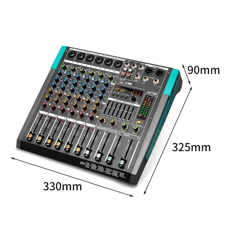 Mezclador de Audio, Mezclador Profesional, Consola con Placa de Sonido de 6 Canales, Interfaz del Sistema de Mesa de Mezclas para Karaoke, Estudio, Streaming y grabación