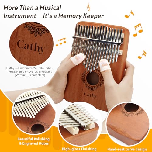 Image of Kalimba Thumb Piano 17 Key,Mbira Instrument,Musical Gift for Kids & Adults