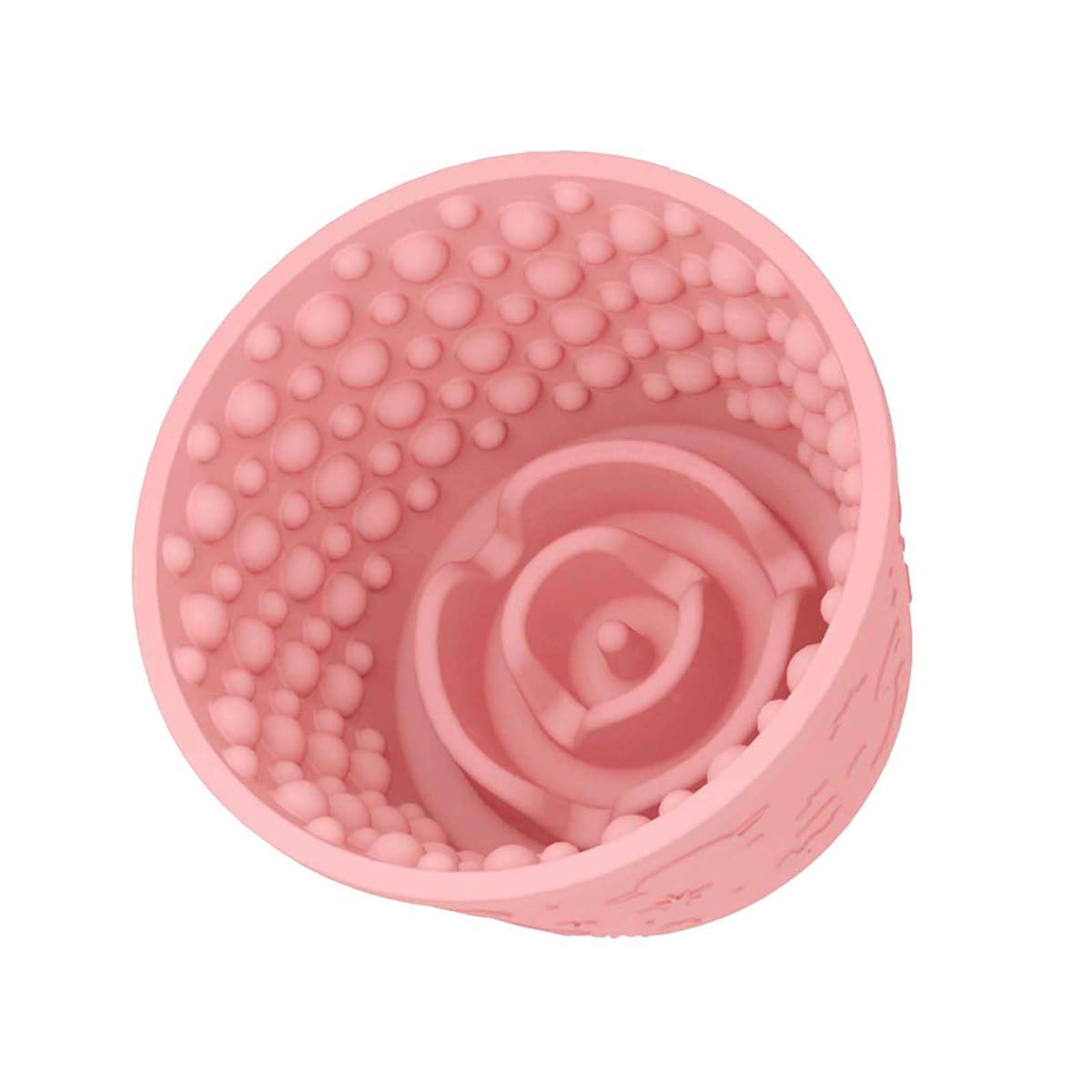 Dog Lick Bowl, Anxiety Relief Licking Mat, Green Freezer Treat Dispenser with Textured Surface (Pink)