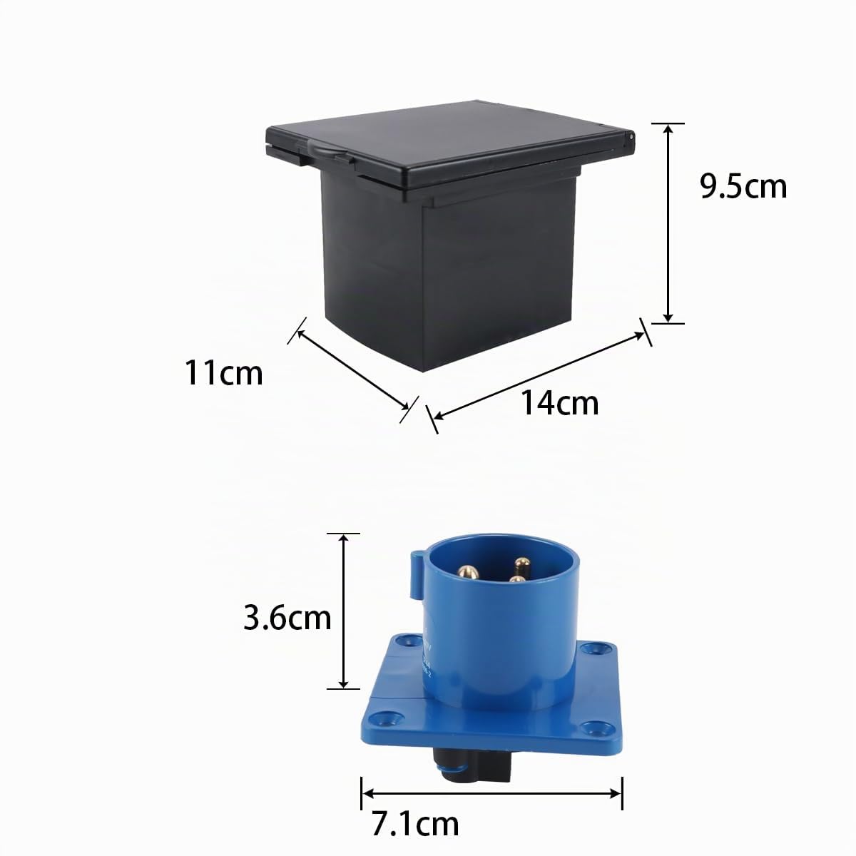 Accessoires de conversion pour camping-car, prise de courant étanche 16 A 23 A, prise de charge à 3 broches pour caravanes et camping-cars (noir)