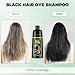 KAISASA Black Hair Dye Shampoo 3 in 1，Argan Natural Herbal Formula Hair Color Shampoo Covers Gray Hair for Women and Men (16.9 fl.oz Black)