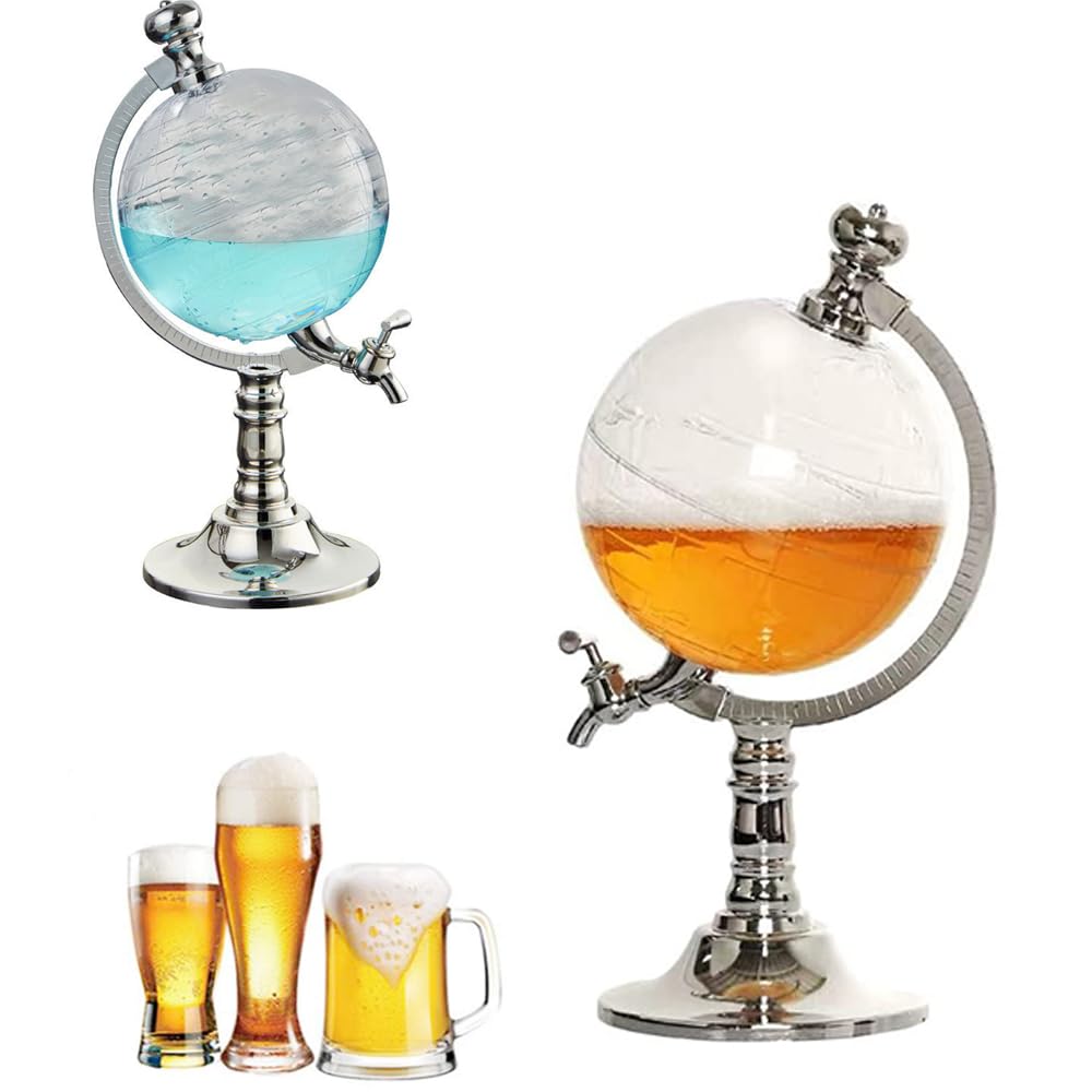 EEYZD 3.5L Globe Whiskey Decanter, High Capacity Shaped Wine Decanter Dispenser for Wine, Beer, Whiskey, Drinks