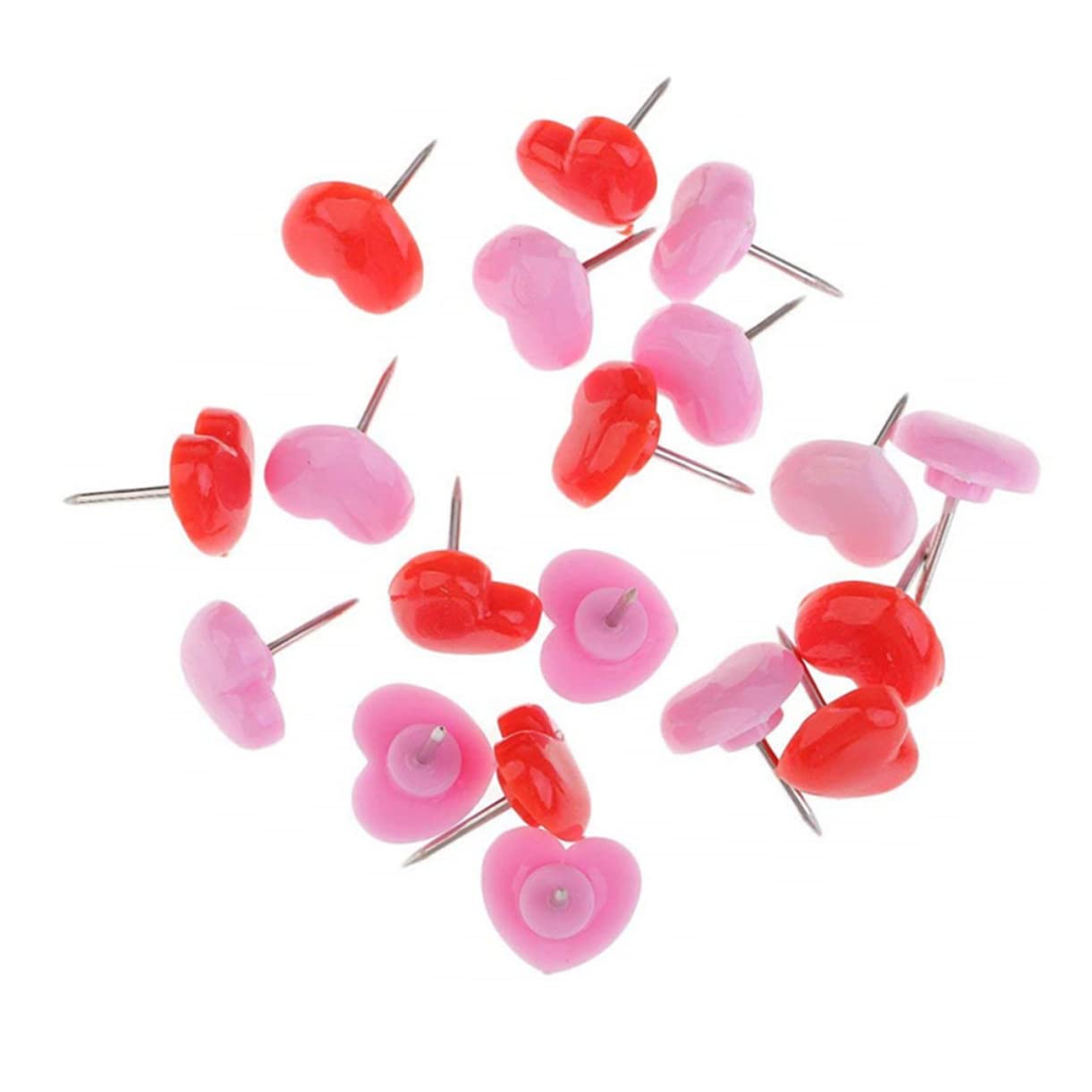 NUOBESTY 3 Set Di Puntine Da Mappa A Forma Di Cuore in Plastica A Pressione Piccole Puntine Rotonde Per La Visualizzazione Di Foto Decorative Da Parete 150 Pezzi * 3