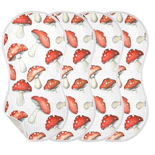 Mushrooms Baby Burp Cloths for Boys and Girls, Soft Muslin Spit Up Towels, 22"x11" Newborn Essentials for Feeding and Drooling, 1 Pack3