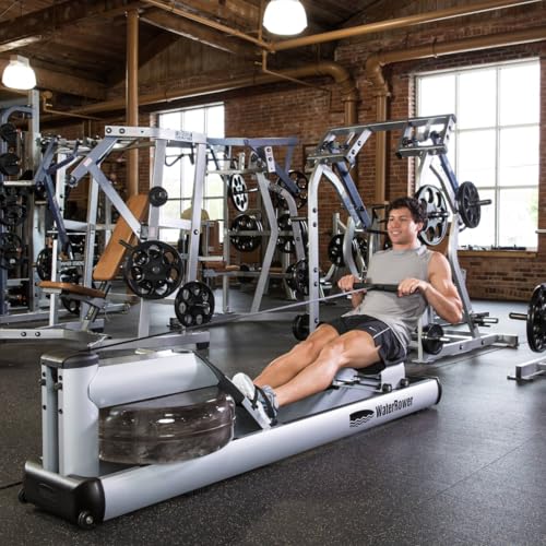 Image of WaterRower M1 Rowing Machine with S4 BLE Monitor | USA Made Water Rower | Original Handcrafted Erg Row Machine for Home Use & Gym