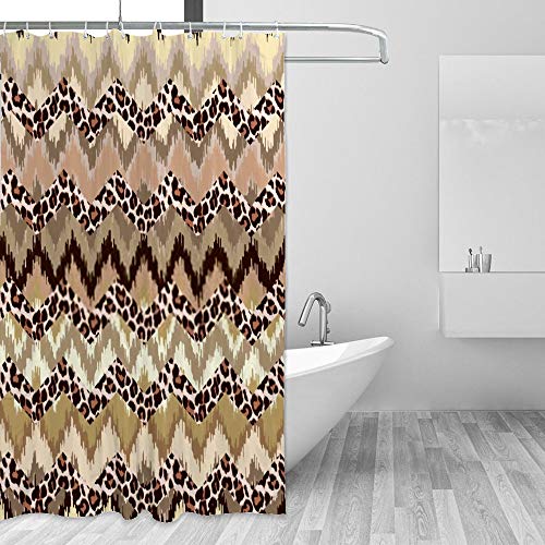 Rideau de douche imperméable CHEHONG anti-éclaboussures en tissu polyester avec crochets - 5