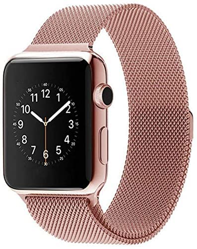 Pulseira Aço Milanese compatível com Apple Watch 38-40mm (ROSE)