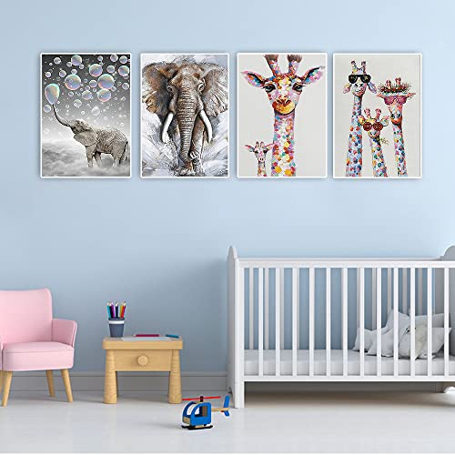 DCIDBEI 5D 4 Pack Diamond Painting Kids 30x40 cm Elephant Diamond Art Elephant Diamond Painting Elephants for Adults Diamond Art Giraffe Pictures Giraffe Diamond Painting Giraffe Diamond Art for Kids - Image 3