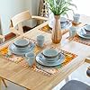 Fall Thanksgiving Linen Placemats Set of 4 12x18 Inch