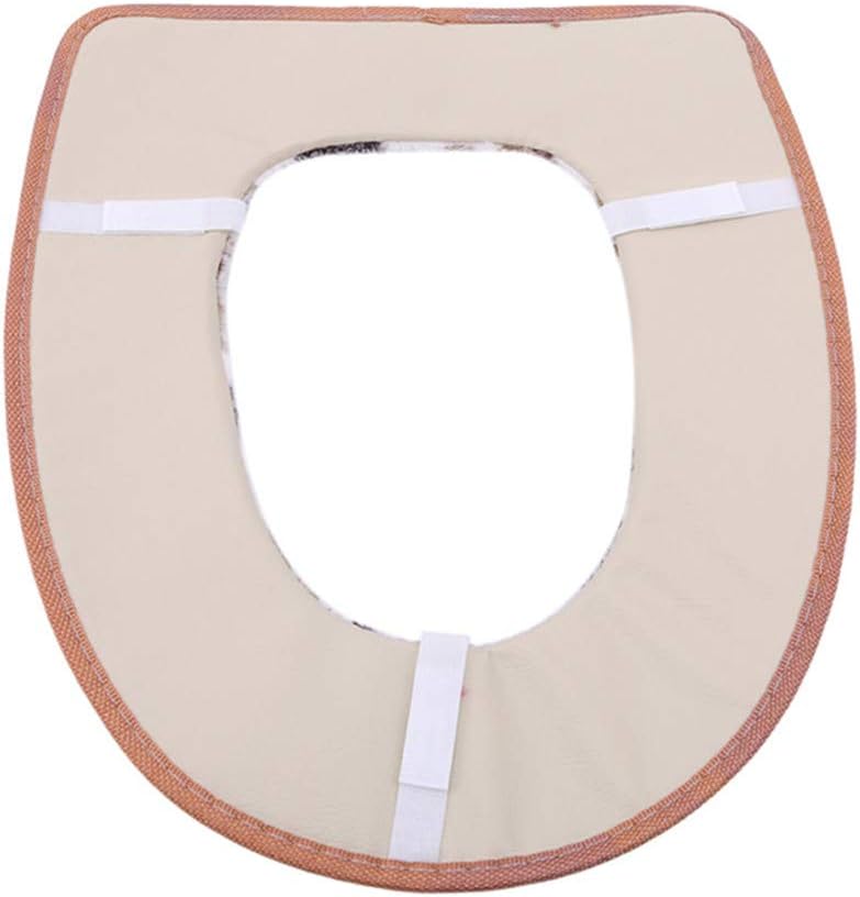 Toilet Seat Cover Set,Toilet Seat Cover Pad Soft Coral Fleece,Washable Toilet Seat Cushion for Bathroom (Brown)