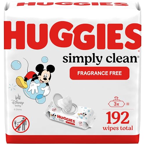 Huggies I00105488 Simply Clean Fragrance-Free Baby Wipes, Unscented Diaper Wipes cover