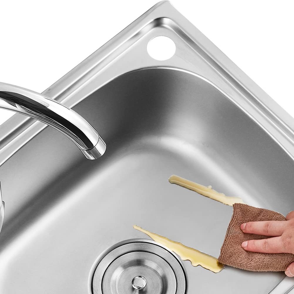 Fregadero De Cocina Pequeño, Cuenco Individual Fregadero De Acero Inoxidable Autocaravana Autocaravana Para Instalación Empotrada Y Bajo Cubierta Escurridor Reversible Con Abrazaderas Para Tubos De De