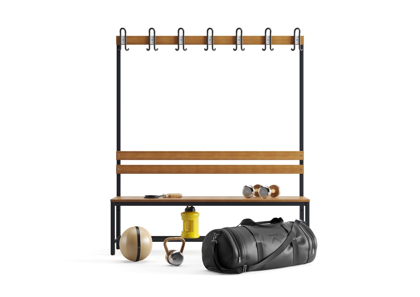 Tassenrek met drie planken - Kleedkamerinrichting - W&H Sports