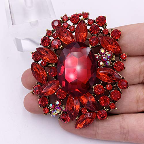 Flower Brooch Pin Costume Jewelry Accessory Gold Tone3