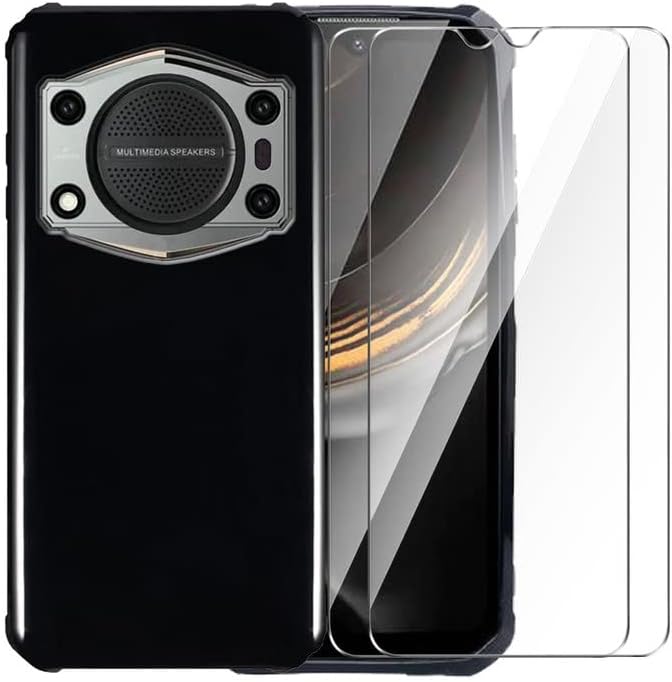 WDMYLFTW Funda para Oukitel WP22 + 2 unidades Protector de pantalla de vidrio templado - Silicona transparente suave flexible parachoques a prueba