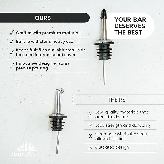 Miniatura 4 de A Bar Above Boquillas de vertido de alta calidad, vertedores de botellas a prueba de fugas, vertedor de velocidad de grado de barman de alta gama,